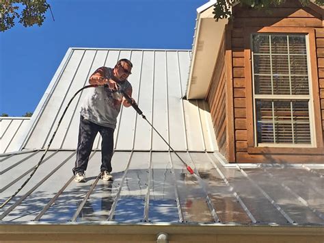 remove pollen from metal roof